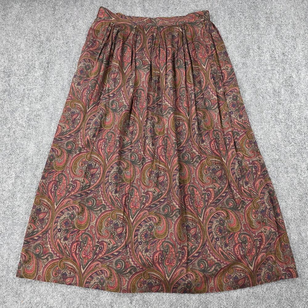 Vintage Ashley Brooke Skirt Womens 14 Multicolor Paisley Rayon Maxi Made USA - Picture 2 of 16